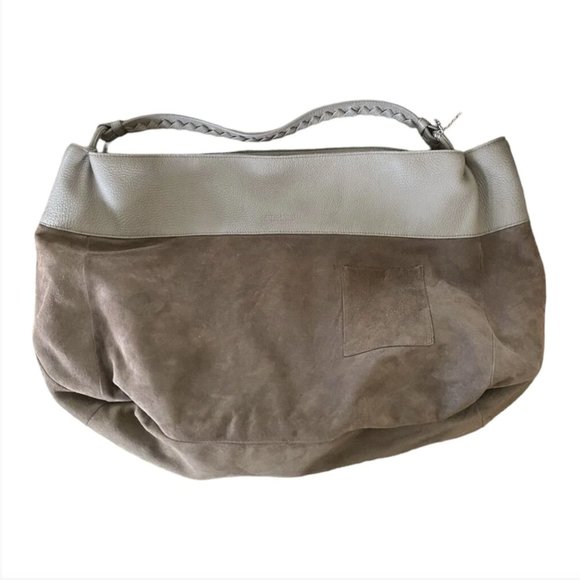 Bottega Veneta Cervo Lavato Deerskin Leather Intrecciatto Trim Hobo Shoulder Bag - Picture 9 of 15